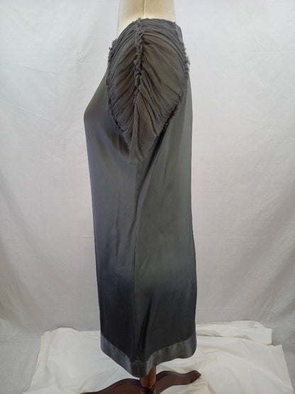 Alexander McQueen McQ Grey Satin Shift Dress - Size Small