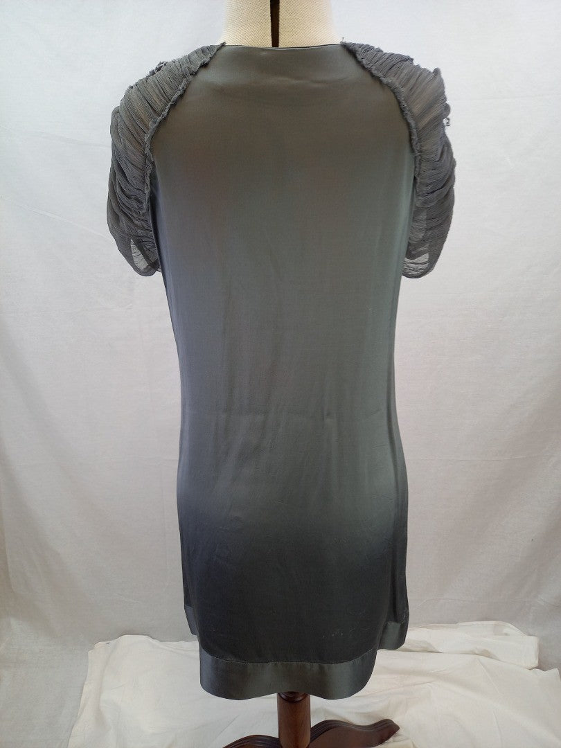 Alexander McQueen McQ Grey Satin Shift Dress - Size Small