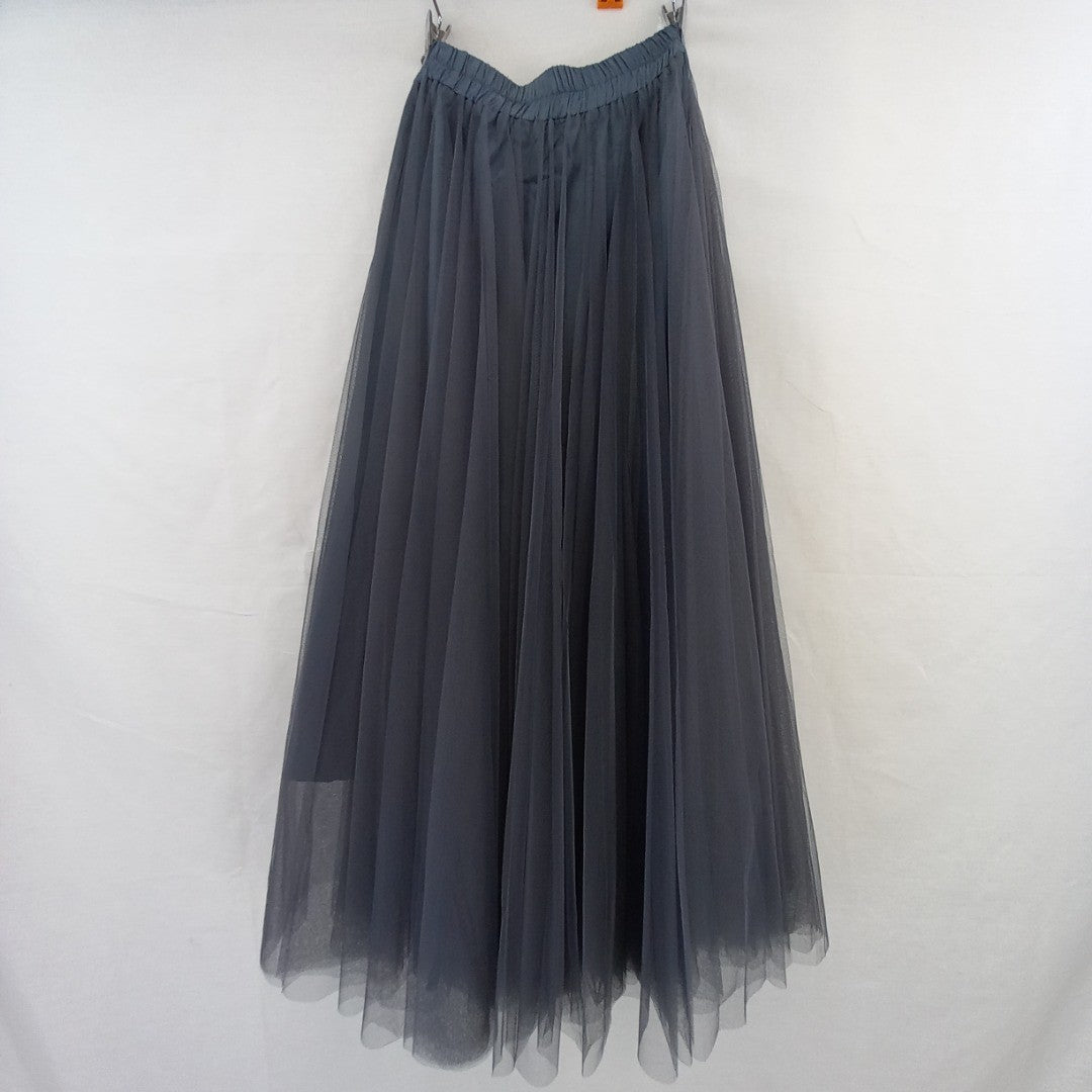 Choklate Blue/Grey Tulle Long Skirt - UK Size S