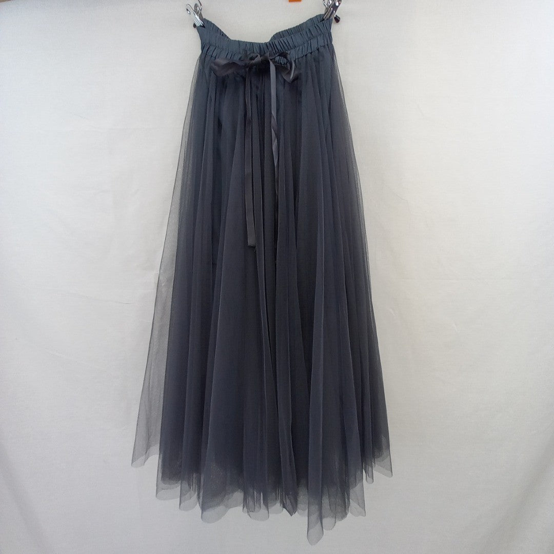 Choklate Blue/Grey Tulle Long Skirt - UK Size S