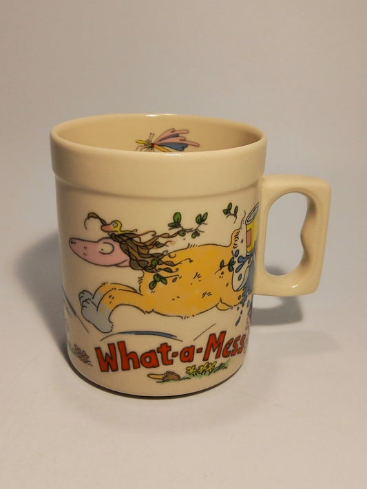 Hornsea Mug What-a-Mess, Vintage / Retro Graphic Print Cup
