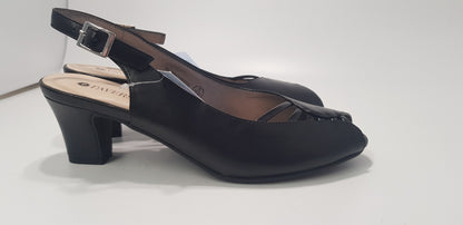 Pavers Open Toe Black Black Heel Shoe Size 5 Brand New