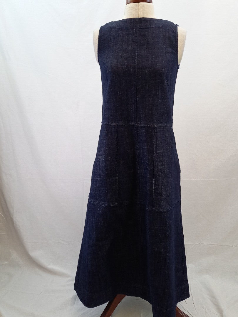 Toast Panelled Organic Indigo Denim Maxi Dress New with Tags - Size 8