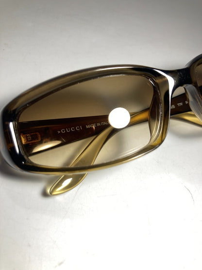 Gucci Sunglasses Vintage 90s, Retro Translucent Women's Khaki Green / Brown