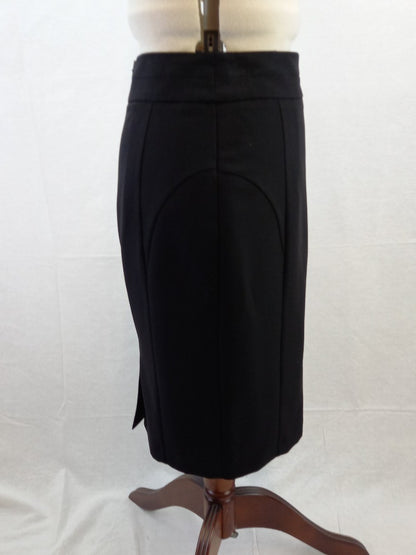 Linea Black Pencil Skirt Knee Length Lined New with Tag - Size 8