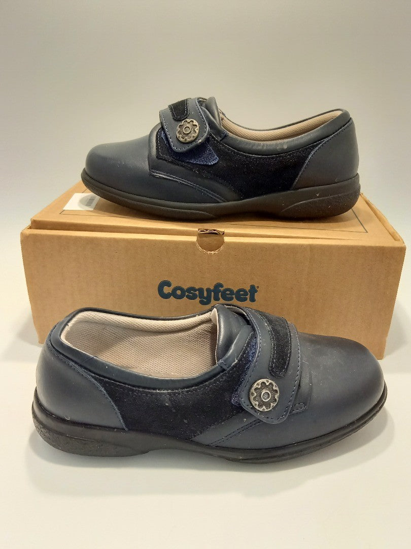 Cosyfeet Navy Blue Comfort Shoes Extra Roomy Footwear - Size UK 3