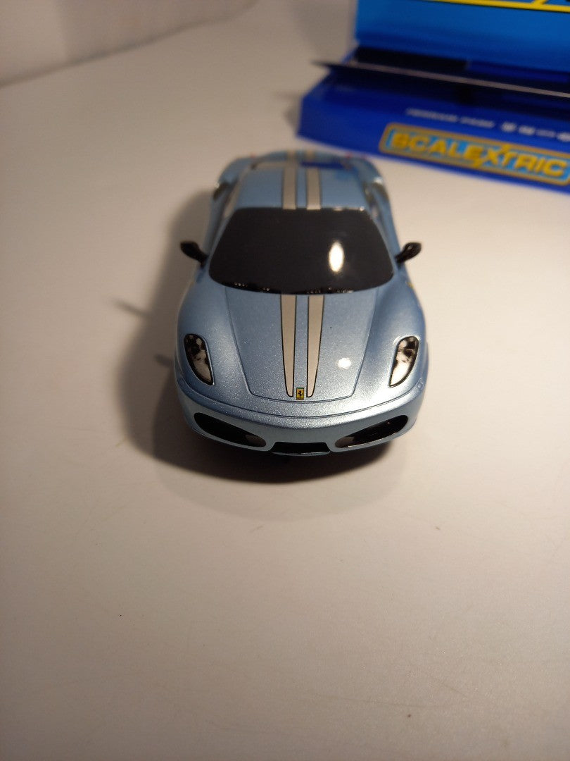 Scalextric Ferrari Car Toy, Ferrari F430 'Azzurro Met' Light Blue Sportscar