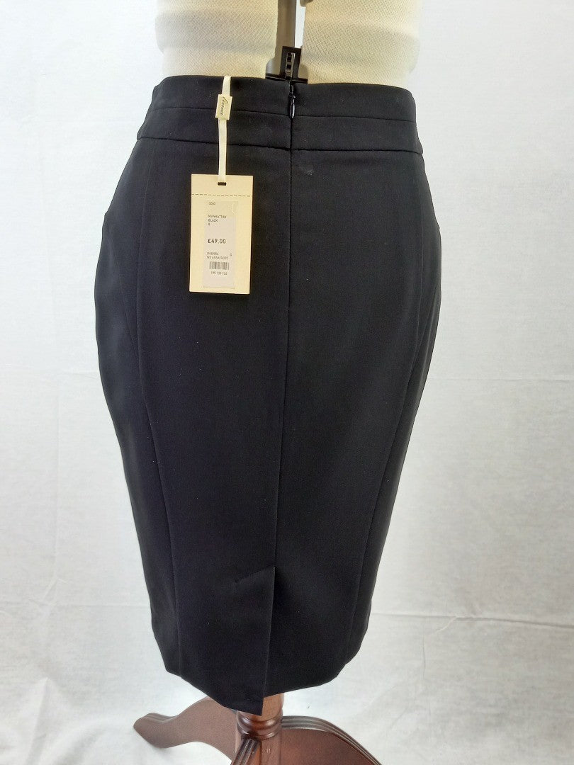 Linea Black Pencil Skirt Knee Length Lined New with Tag - Size 8