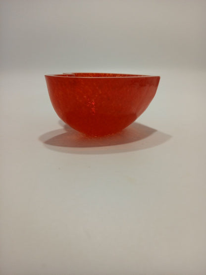 Mats Jonasson Bowl Heart Shaped Red Glass Small Trinket Dish