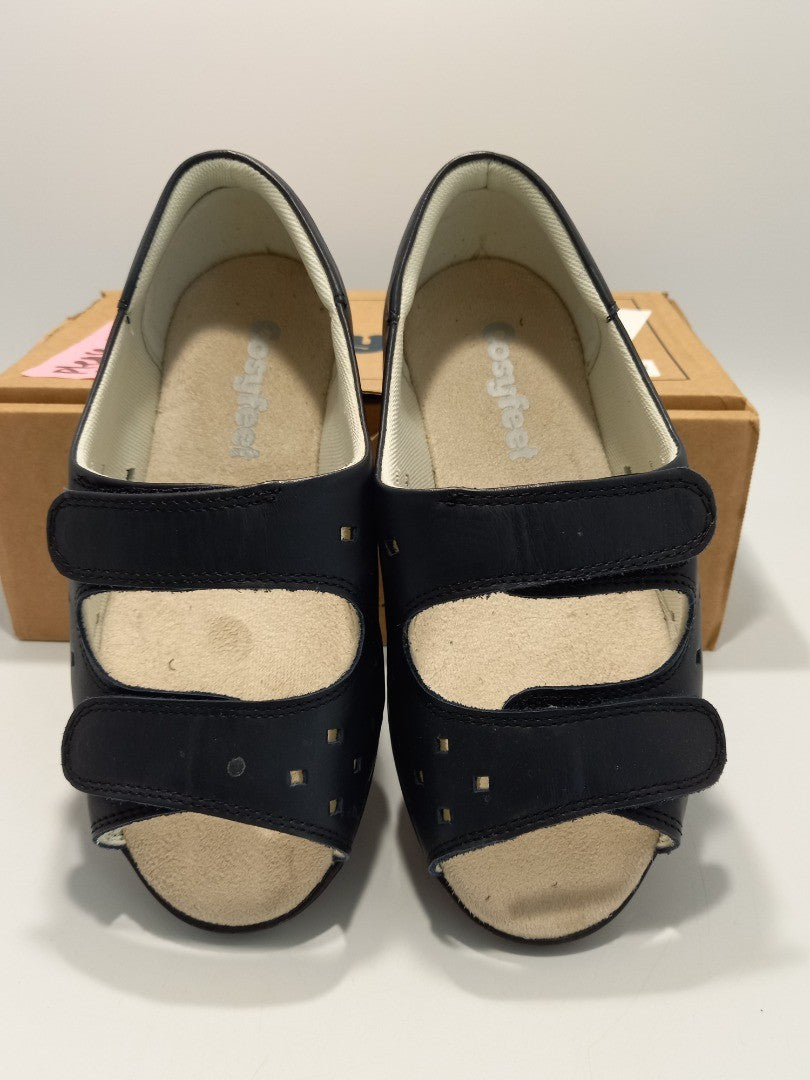 Cosy Feet Navy Connie Sandals Extra Roomy Footwear - Size UK 3