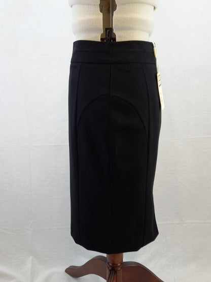 Linea Black Pencil Skirt Knee Length Lined New with Tag - Size 8