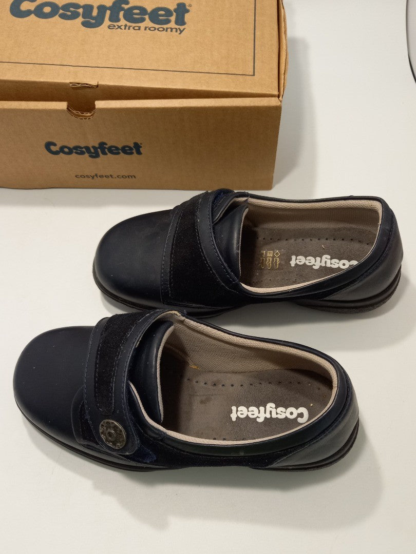 Cosyfeet Navy Blue Comfort Shoes Extra Roomy Footwear - Size UK 3