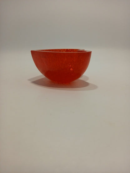 Mats Jonasson Bowl Heart Shaped Red Glass Small Trinket Dish