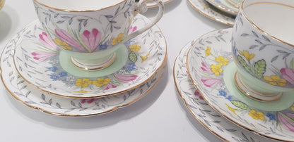 Royal Grafton Spring Time Tea Set x4 settings Plus Jug, Plate & Bowl Vintage/Rare VGC