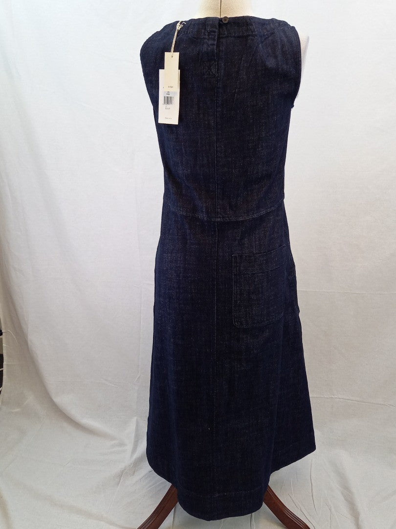 Toast Panelled Organic Indigo Denim Maxi Dress New with Tags - Size 8