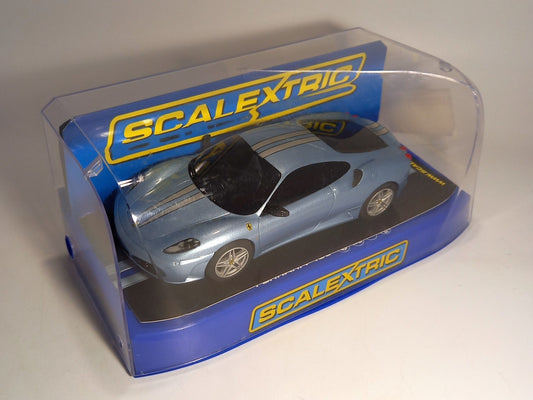 Scalextric Ferrari Car Toy, Ferrari F430 'Azzurro Met' Light Blue Sportscar