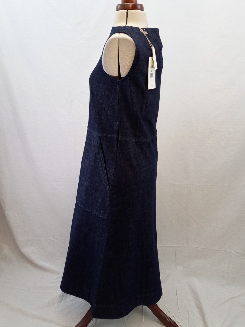 Toast Panelled Organic Indigo Denim Maxi Dress New with Tags - Size 8