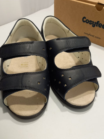 Cosy Feet Navy Connie Sandals Extra Roomy Footwear - Size UK 3