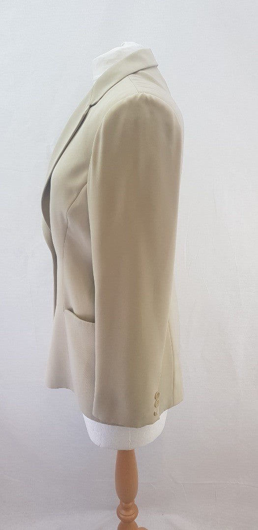 Philippe Adec Womens Trouser Suit Beige Size 14 GC