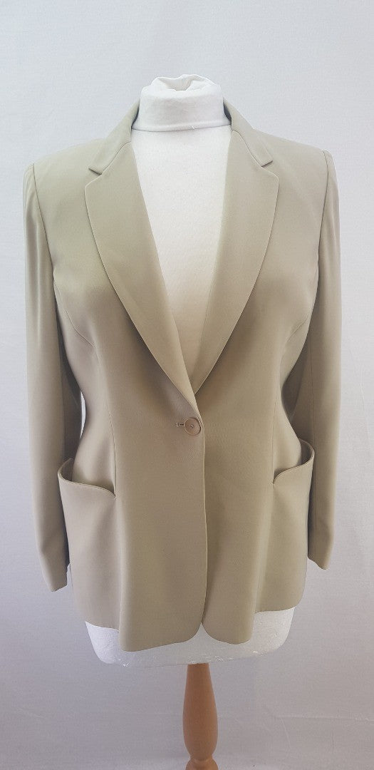 Philippe Adec Womens Trouser Suit Beige Size 14 GC