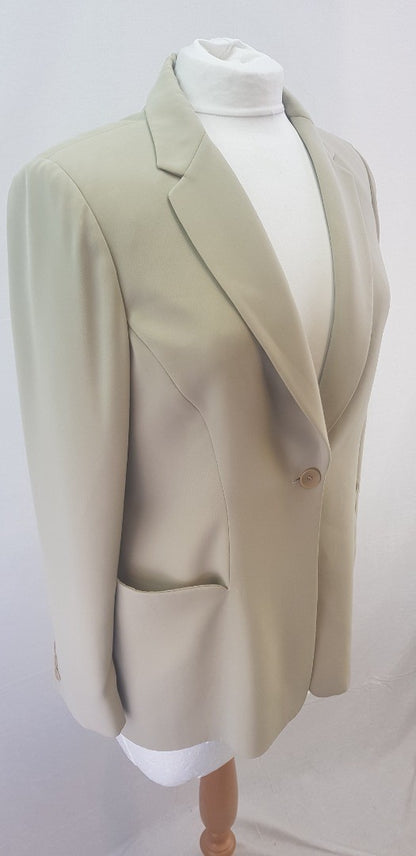 Philippe Adec Womens Trouser Suit Beige Size 14 GC