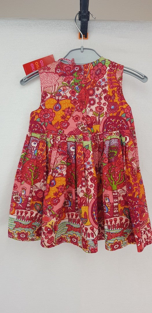 Oilily Red Floral Dress 2 years 100% Cotton  BNWT