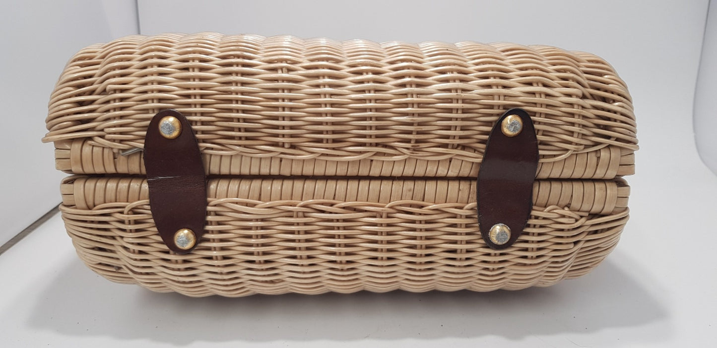 Wood & Wicker Vintage Medium Handbag VGC