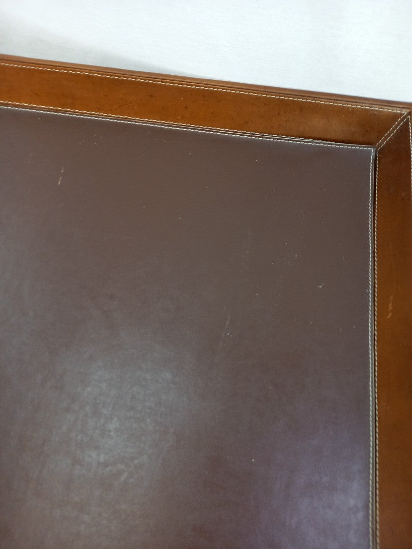 Butler's Tray Table Leather, Removeable Serving Serveware with Stand in Brown