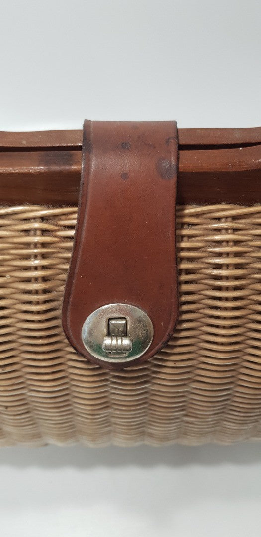Wood & Wicker Vintage Medium Handbag VGC