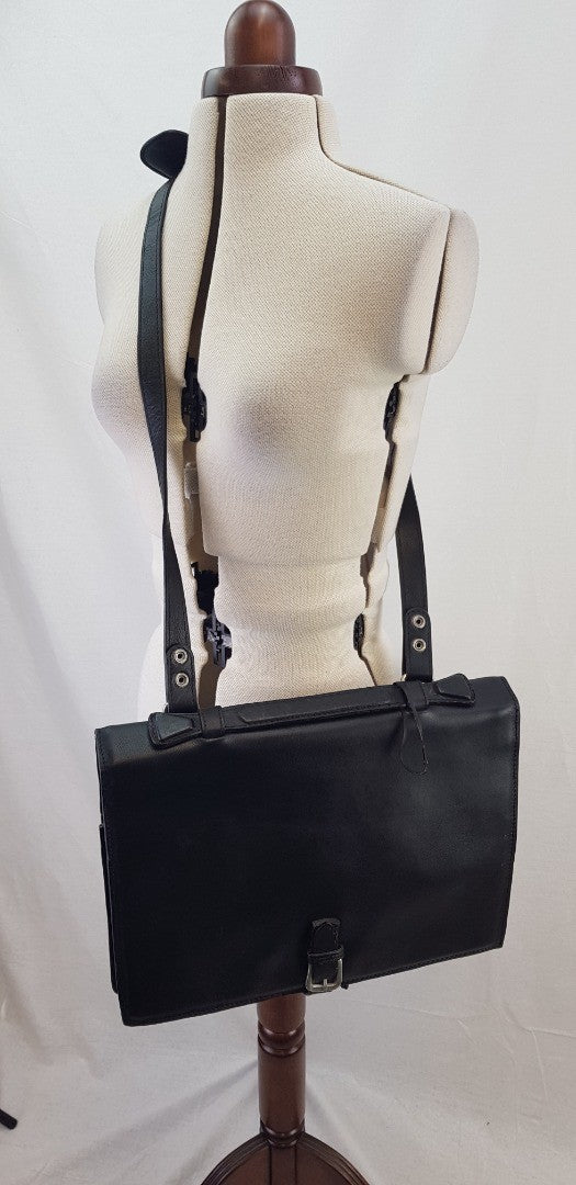 Hidesign Black Leather Satchel Briefcase Shoulder Bag BNWT