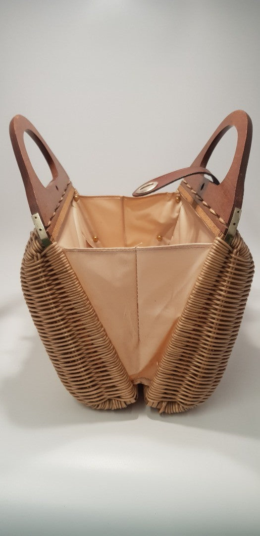 Wood & Wicker Vintage Medium Handbag VGC