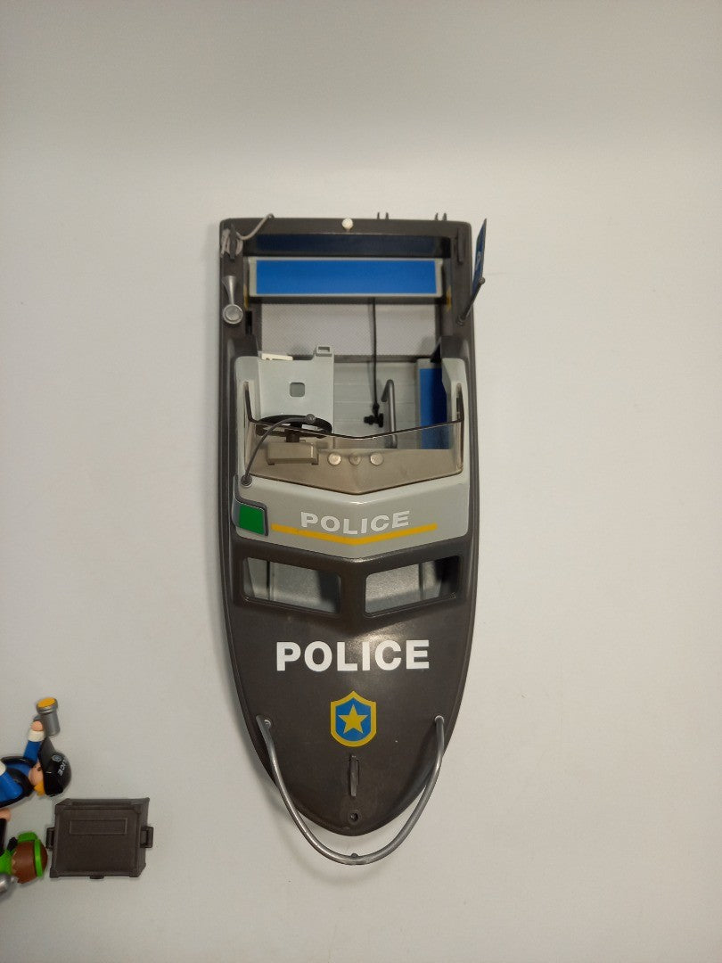 Playmobil Playset Boat Police, with Figurines and Accessories