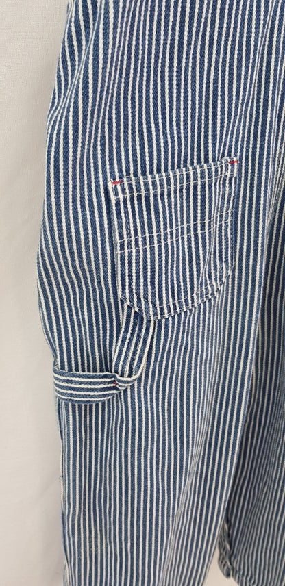 Osh Kosh Blue White Stripy Dungarees 18M/83cm  VGC