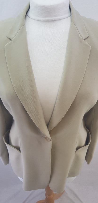 Philippe Adec Womens Trouser Suit Beige Size 14 GC