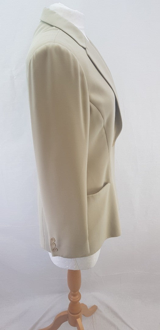 Philippe Adec Womens Trouser Suit Beige Size 14 GC