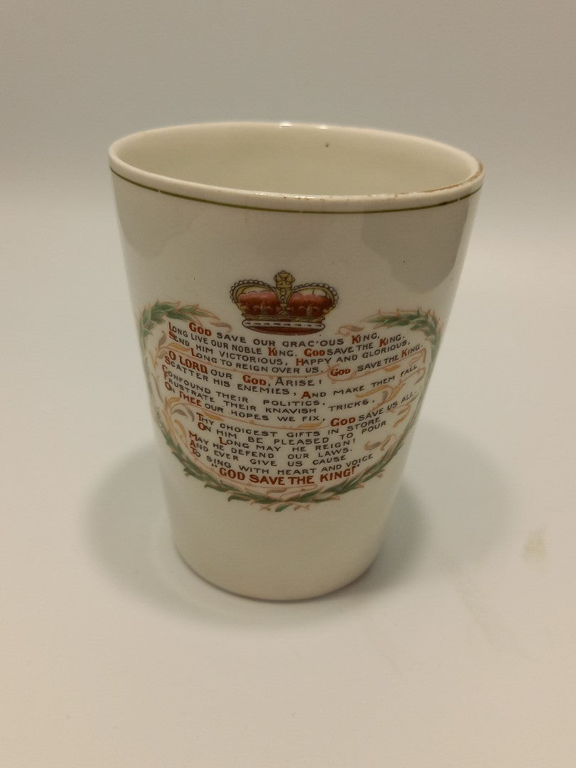 Royal Wintonia King George V Coronation Beaker 1911 Antique Royal Memorabilia