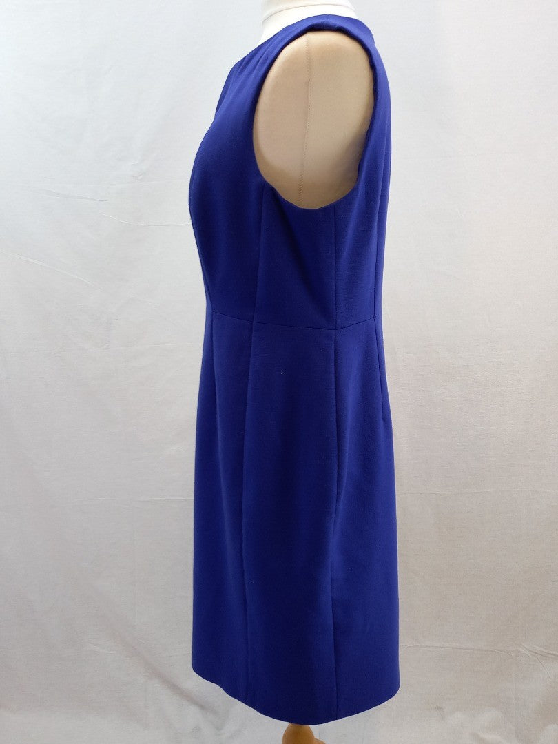 Hobbs Royal Blue Formal Knee Length Sleeveless Dress - Size UK 18