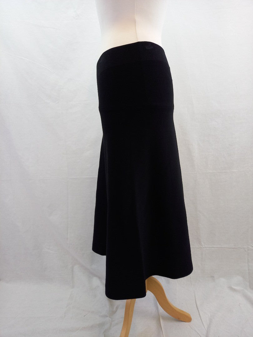 LK Bennett Black Stretch Straight Elegant Midi Skirt - Size UK M