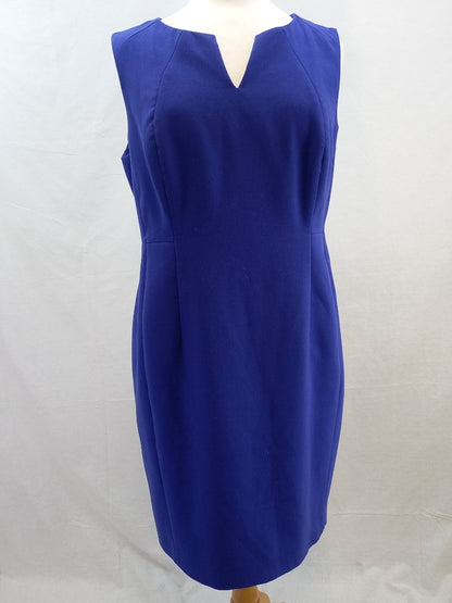 Hobbs Royal Blue Formal Knee Length Sleeveless Dress - Size UK 18