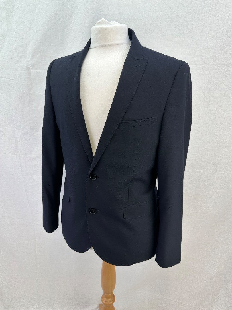 Harry Brown Navy Slim Fit Notched Jacket Size 40 VGC