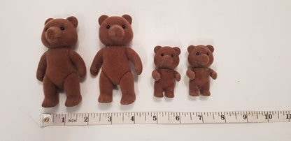 Sylvanian Families Timber Top Brown Bear Family x 4 Bears Vintage