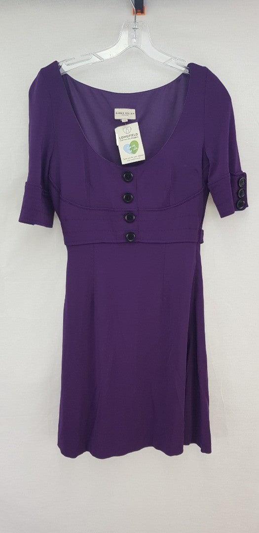 Karen Millen Size 10 Short Purple Stretchy Dress VGC