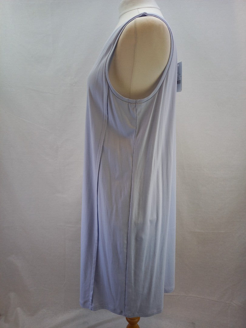 Hanro of Switzerland Light Blue V Neck Cotton Jersey Dress New with Tag -Size XL