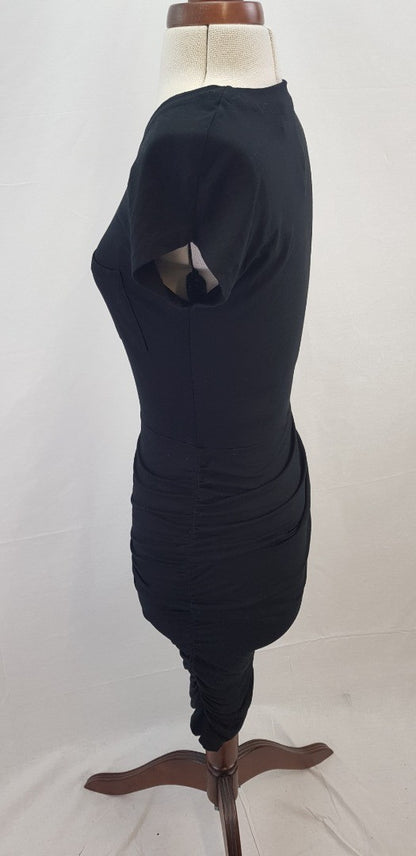 Me+Em Black Knee Length Stretchy Dress Size S VGC