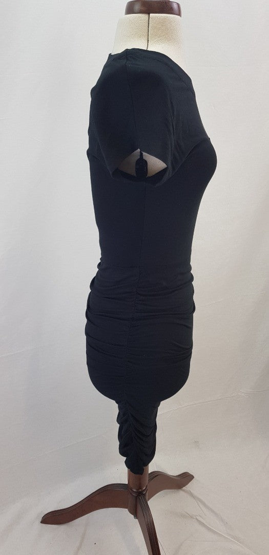 Me+Em Black Knee Length Stretchy Dress Size S VGC