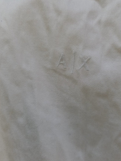 AX Armani Exchange White Short Sleeve Button Up Cotton Shirt - Size XL