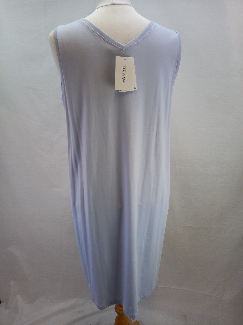 Hanro of Switzerland Light Blue V Neck Cotton Jersey Dress New with Tag -Size XL