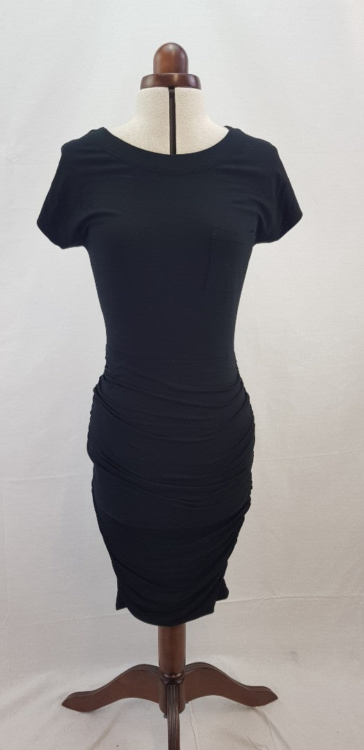 Me+Em Black Knee Length Stretchy Dress Size S VGC
