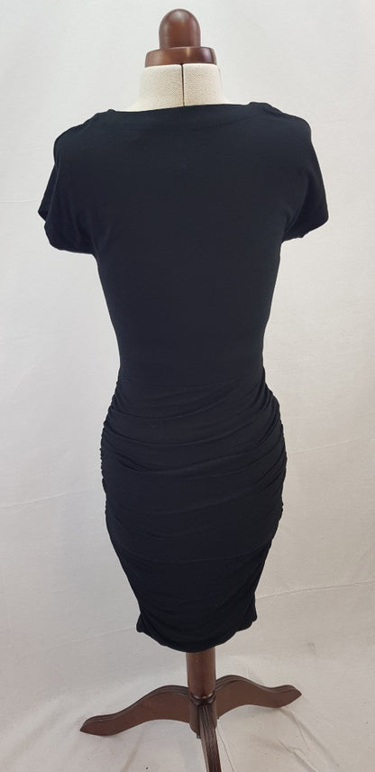 Me+Em Black Knee Length Stretchy Dress Size S VGC