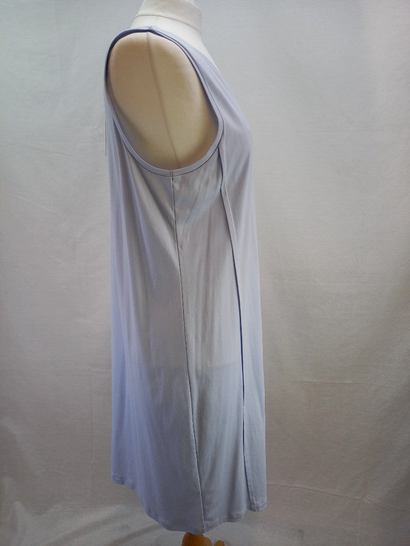 Hanro of Switzerland Light Blue V Neck Cotton Jersey Dress New with Tag -Size XL